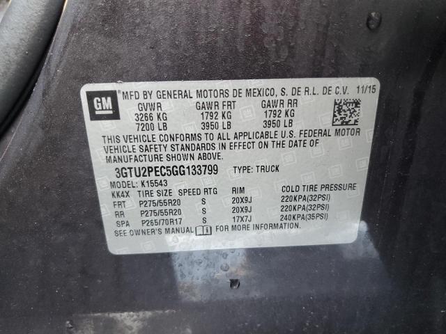 3GTU2PEC5GG133799 - 2016 GMC SIERRA K1500 DENALI CHARCOAL photo 12