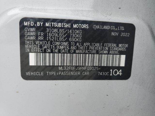 ML32FUFJ9PHF03025 - 2023 MITSUBISHI MIRAGE G4 ES WHITE photo 13