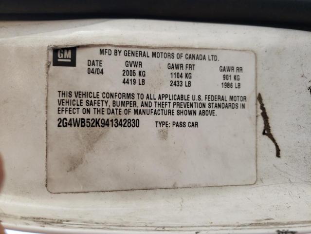2G4WB52K941342830 - 2004 BUICK REGAL LS 白色 照片 12