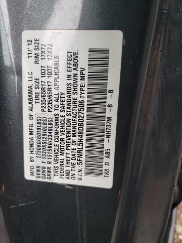 5FNRL5H48DB027506 - 2013 HONDA ODYSSEY EX GRAY photo 13