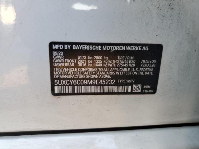 5UXCY6C09M9E45232 - 2021 BMW X6 XDRIVE40I WHITE photo 13