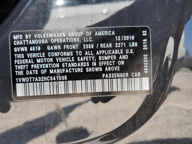 1VWDT7A32HC041005 - 2017 VOLKSWAGEN PASSAT R-LINE Boz foto 13