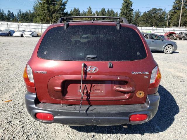 KM8SC13D24U838884 - 2004 HYUNDAI SANTA FE GLS RED photo 6