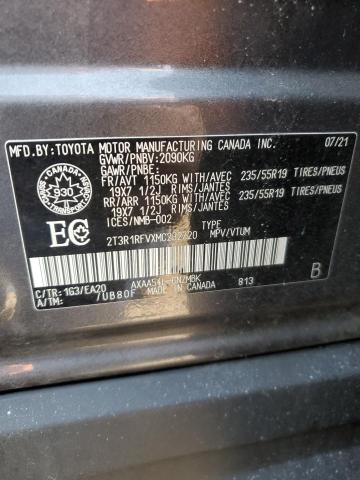 2T3R1RFVXMC232720 - 2021 TOYOTA RAV4 XLE GRAY photo 14