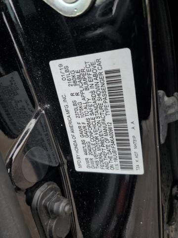 19UUB1F54KA009612 - 2019 ACURA TLX TECHNOLOGY შავი ფოტო 12