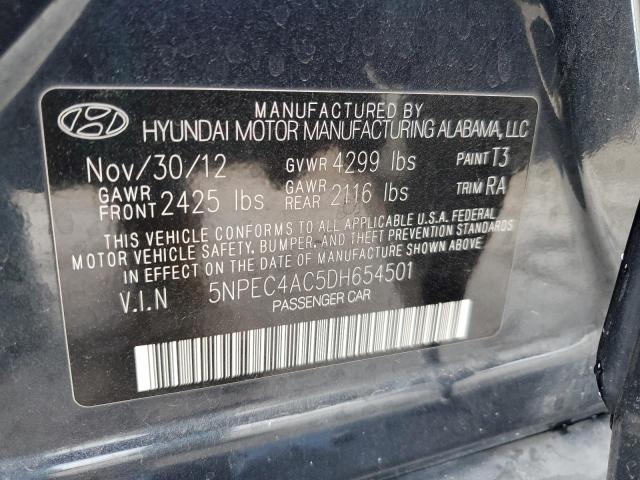 5NPEC4AC5DH654501 - 2013 HYUNDAI SONATA SE BLACK photo 12