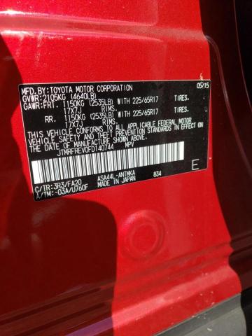 JTMRFREV0FD140744 - 2015 TOYOTA RAV4 XLE RED photo 13