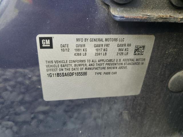 1G11B5SA6DF185586 - 2013 CHEVROLET MALIBU LS ლურჯი ფოტო 12