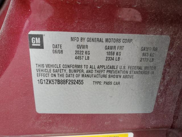 1G1ZK57B88F292455 - 2008 CHEVROLET MALIBU LTZ 栗色 照片 12