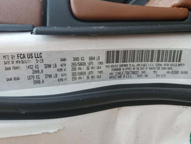 1C4RJFJT6KC788221 - 2019 JEEP GRAND CHER SUMMIT WHITE photo 13