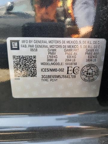 3G1BE6SM5JS641709 - 2018 CHEVROLET CRUZE LT BLACK photo 12