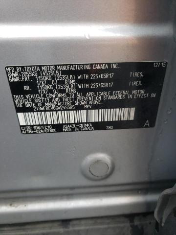 2T3WFREV6GW245585 - 2016 TOYOTA RAV4 XLE SILVER photo 13