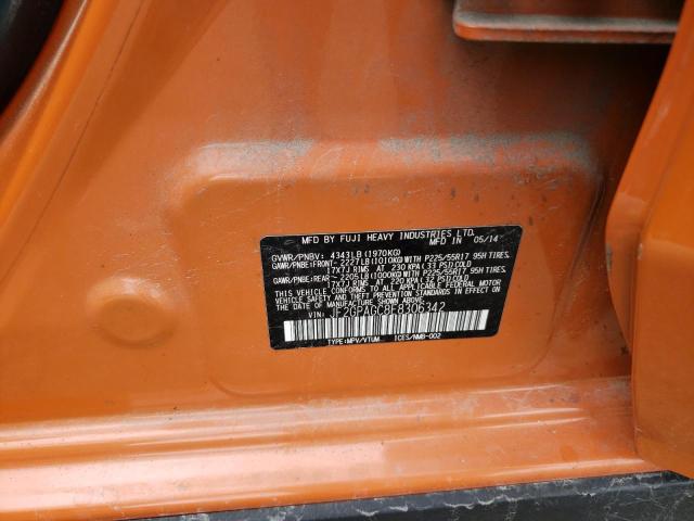 JF2GPAGC8E8306342 - 2014 SUBARU XV CROSSTR 2.0 LIMITED ORANGE photo 13