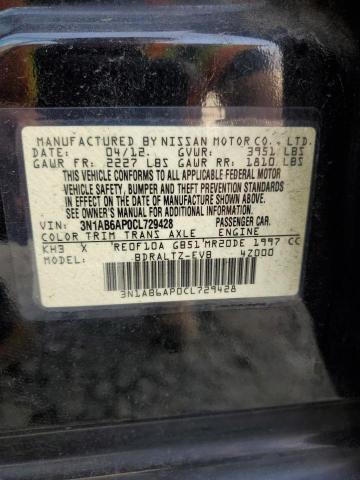 3N1AB6AP0CL729428 - 2012 NISSAN SENTRA 2.0 BLACK photo 12