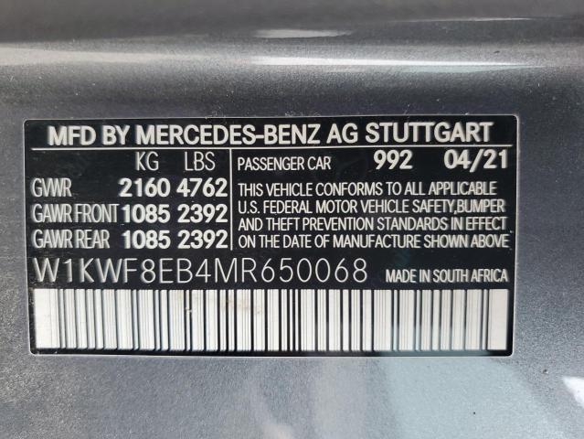 W1KWF8EB4MR650068 - 2021 MERCEDES-BENZ C 300 4MATIC GRAY photo 12