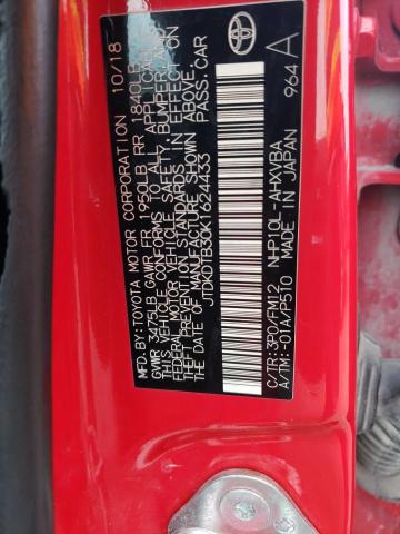 JTDKDTB30K1624433 - 2019 TOYOTA PRIUS C Қызыл фото 23