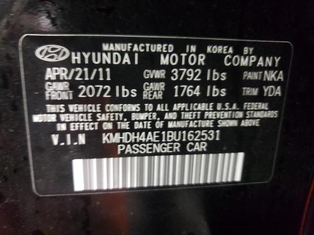 KMHDH4AE1BU162531 - 2011 HYUNDAI ELANTRA GLS BLACK photo 12