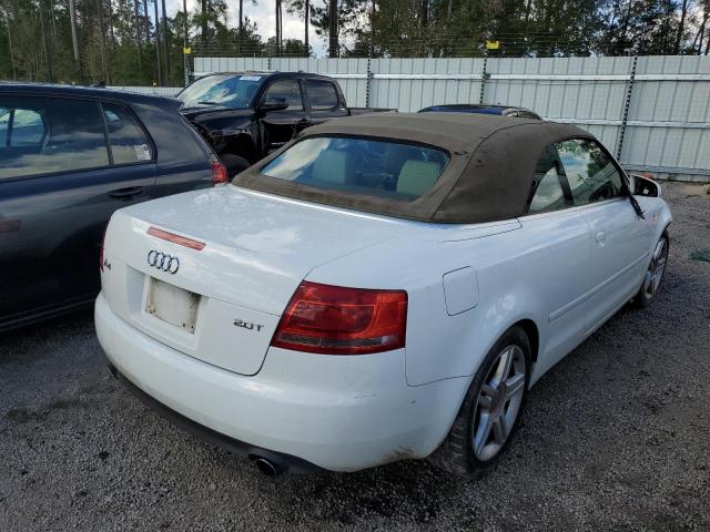 WAUAF48H67K033424 - 2007 AUDI A4 2.0T CABRIOLET WHITE photo 4