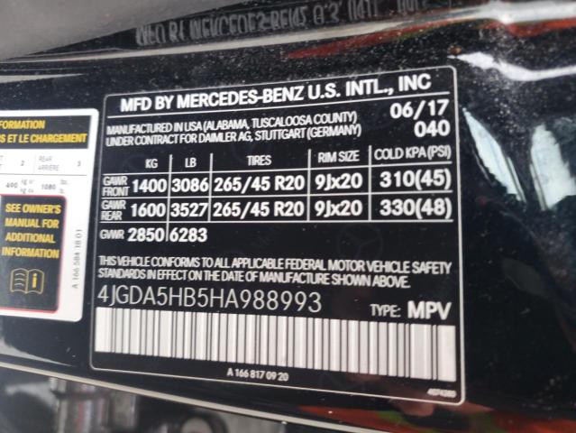 4JGDA5HB5HA988993 - 2017 MERCEDES-BENZ GLE 350 4MATIC BLACK photo 14