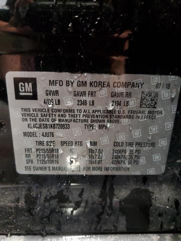 KL4CJESB1KB720933 - 2019 BUICK ENCORE PREFERRED Schwarz Foto 13