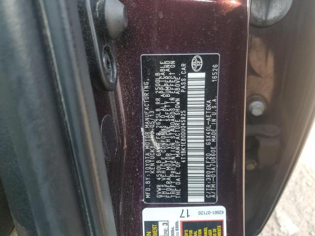 4T1BK1EB0DU045825 - 2013 TOYOTA AVALON BASE BROWN photo 12