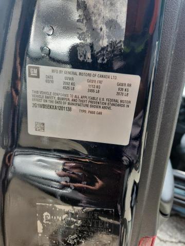 2G1WB5EKXA1201138 - 2010 CHEVROLET IMPALA LT BLACK photo 12