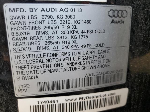 WA1LGAFE4DD010900 - 2013 AUDI Q7 PREMIUM PLUS BLACK photo 13