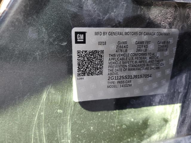 2G1125S31J9157054 - 2018 CHEVROLET IMPALA PREMIER ნაცრისფერი ფოტო 12