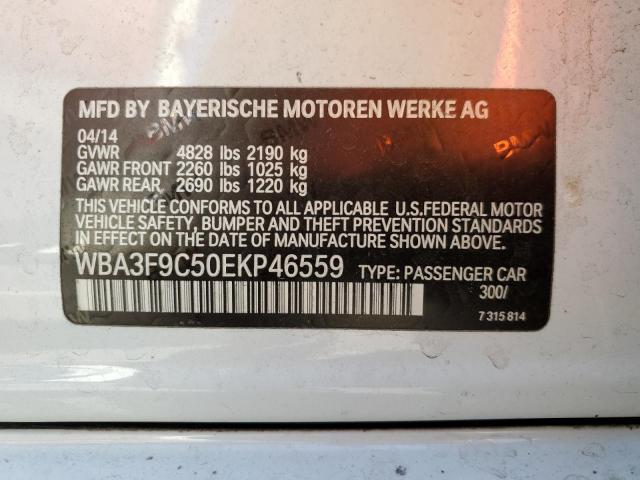 WBA3F9C50EKP46559 - 2014 BMW ACTIVEHYBR WHITE photo 12