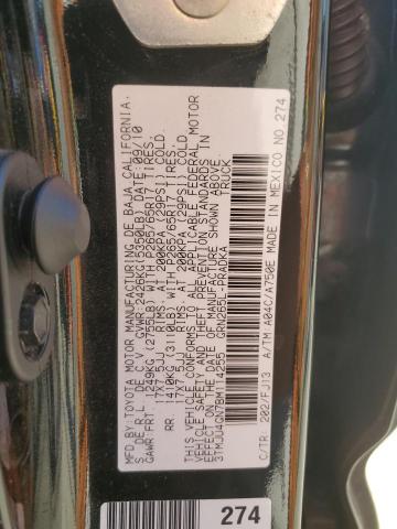 3TMJU4GN7BM114255 - 2011 TOYOTA TACOMA DOUBLE CAB PRERUNNER BLACK photo 12