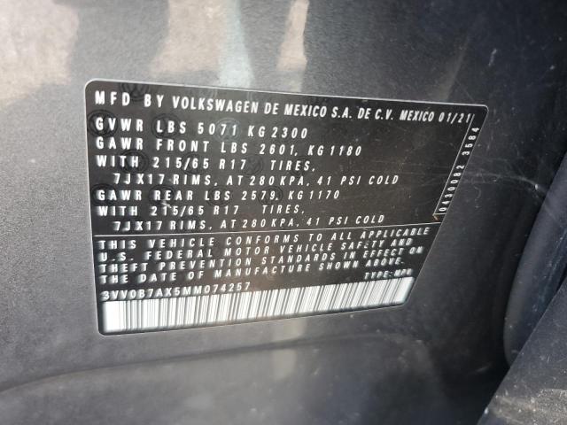 3VV0B7AX5MM074257 - 2021 VOLKSWAGEN TIGUAN S 灰色 照片 14
