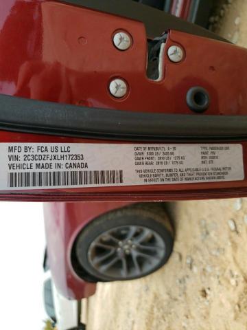 2C3CDZFJXLH172353 - 2020 DODGE CHALLENGER R/T SCAT PACK BURGUNDY photo 13