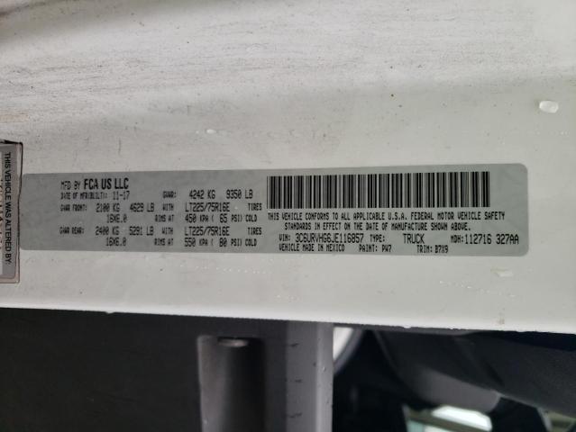 3C6URVHG6JE116857 - 2018 RAM PROMASTER 3500 HIGH თეთრი ფოტო 13