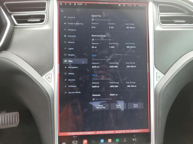 5YJSA1E28HF208825 - 2017 TESLA MODEL S 红色 照片 9