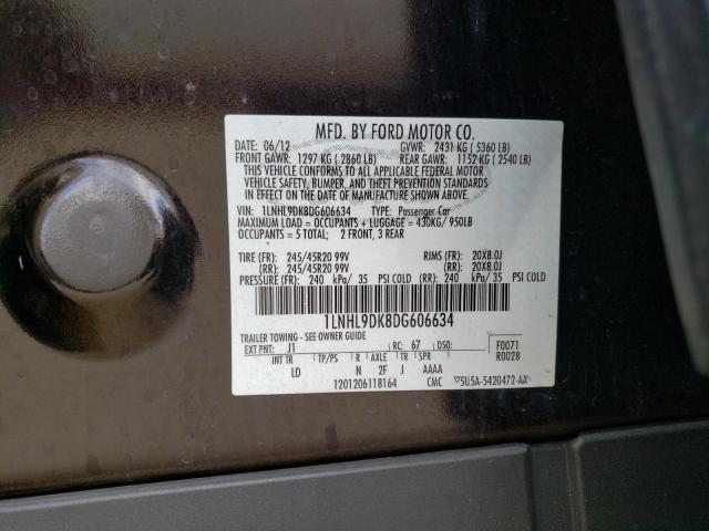 1LNHL9DK8DG606634 - 2013 LINCOLN MKS BLACK photo 12