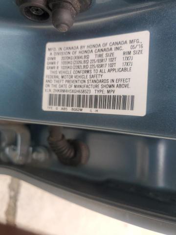 2HKRM4H5XGH658523 - 2016 HONDA CR-V EX BLUE photo 12