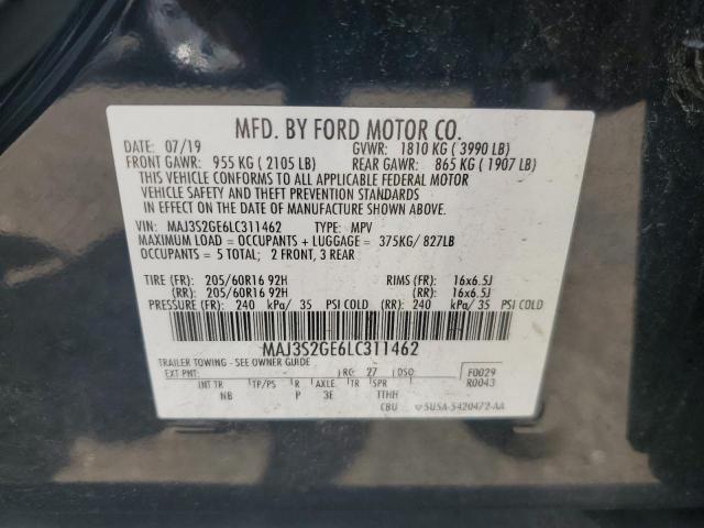 MAJ3S2GE6LC311462 - 2020 FORD ECOSPORT SE Siyah fotoğraf 13