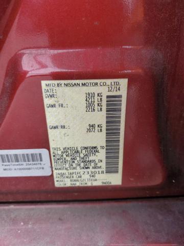 1N4AL3AP1FC233018 - 2015 NISSAN ALTIMA 2.5 RED photo 12