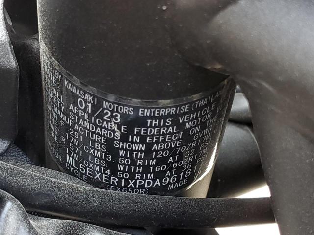 ML5EXER1XPDA96181 - 2023 KAWASAKI EX650 R Білий фото 9