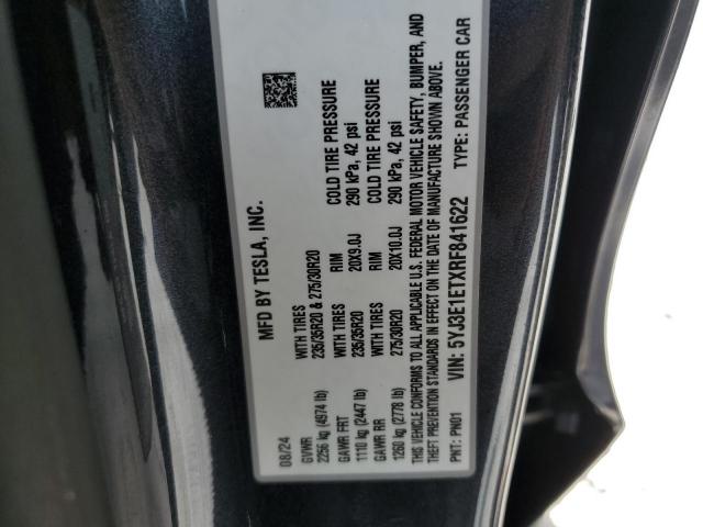 5YJ3E1ETXRF841622 - 2024 TESLA MODEL 3 Gris foto 12