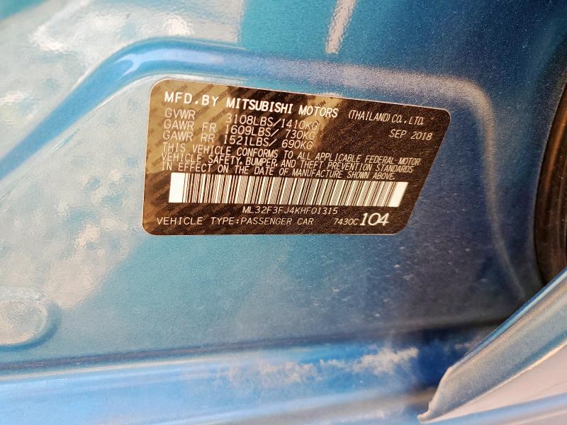 ML32F3FJ4KHF01315 - 2019 MITSUBISHI MIRAGE G4 ES 蓝色 照片 12