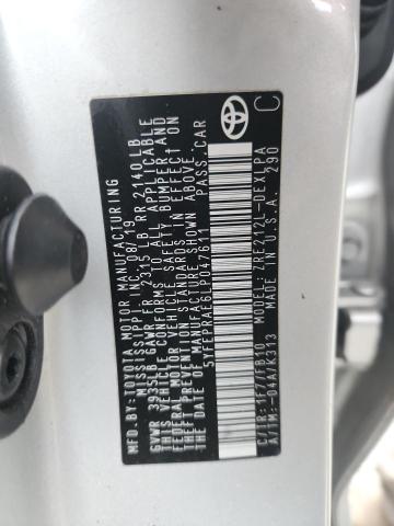 5YFEPRAE6LP047611 - 2020 TOYOTA COROLLA LE ვერცხლისფერი ფოტო 12