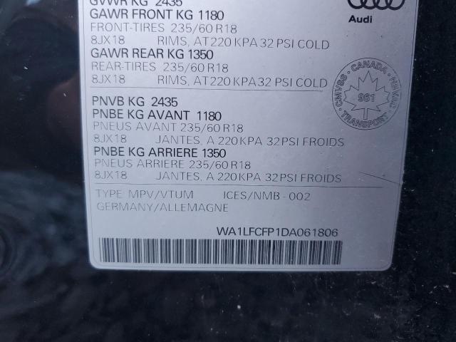 WA1LFCFP1DA061806 - 2013 AUDI Q5 PREMIUM PLUS Siyah fotoğraf 14