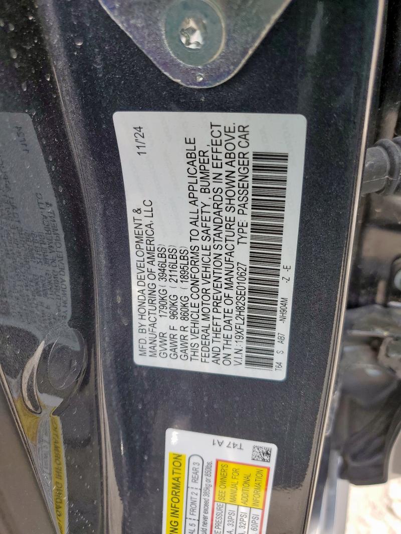 19XFL2H82SE010627 - 2025 HONDA CIVIC SPORT 蓝色 照片 12