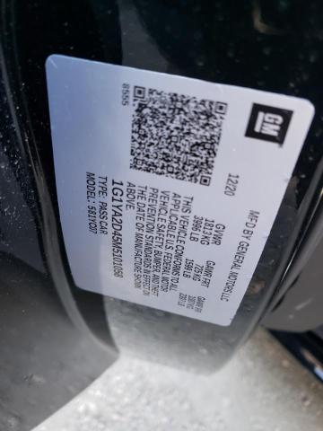 1G1YA2D45M5101058 - 2021 CHEVROLET CORVETTE STINGRAY 1LT BLACK photo 12