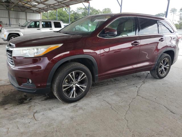 5TDKKRFH2GS187124 - 2016 TOYOTA HIGHLANDER XLE Bordo foto 1