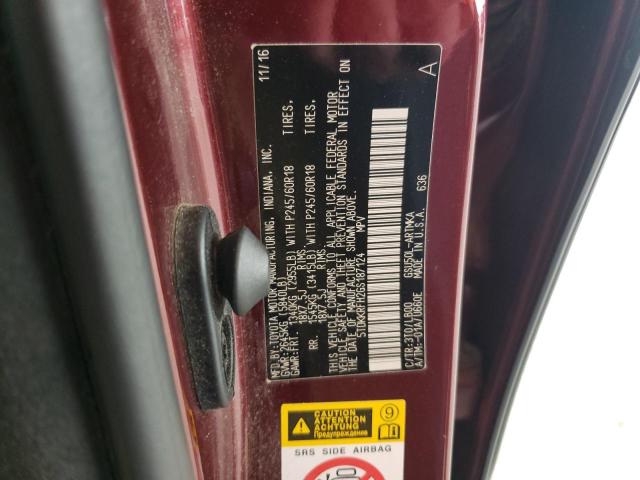 5TDKKRFH2GS187124 - 2016 TOYOTA HIGHLANDER XLE Bordo foto 13