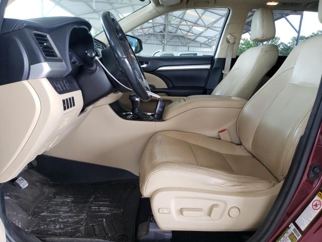 5TDKKRFH2GS187124 - 2016 TOYOTA HIGHLANDER XLE Bordo foto 7