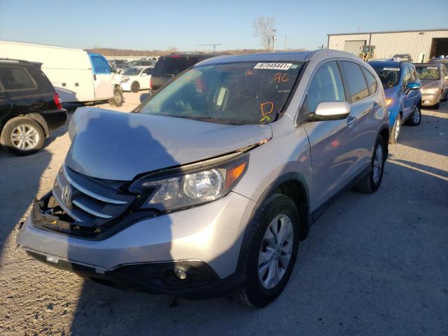 2HKRM4H7XDH691423 - 2013 HONDA CR-V EXL SILVER photo 2