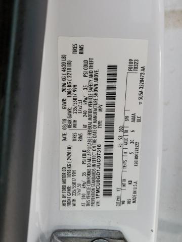 1FMCU0GD1JUC07318 - 2018 FORD ESCAPE SE WHITE photo 13